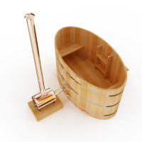 Японская баня Фурако овальная с внешней печкой 120х220х120 (НКЗ)