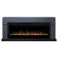 Каминокомплект Lindos (линейный) - Серый графит с очагом Ignite XLF50