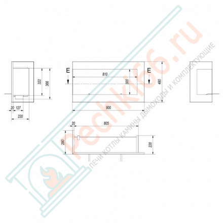 Биокамин DELTA/L/900 (Kratki)