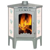 Печь-камин Бавария Угловая Незабудка, с плитой (ЭкоКамин) до 195 м3