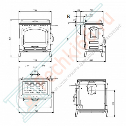 Печь-камин Isotta Con Cerchi Evo (La Nordica)