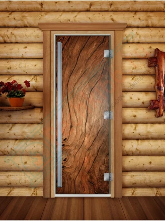 Стеклянная дверь для бани и сауны Престиж фотопечать А052 (DoorWood)