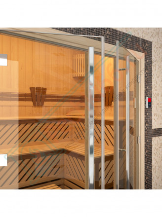 Дверь для бани и сауны Престиж двойная, бронза, 1900х1330 по коробке (DoorWood)