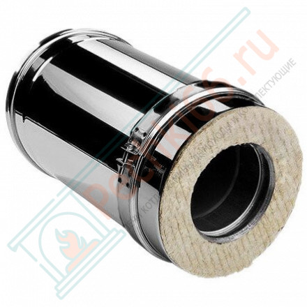 Сэндвич труба V50R с изол L=250 (AISI-321/0,8-ОЦИНК-RAL/0,5) d-120/220 (Вулкан-Cerablanket)