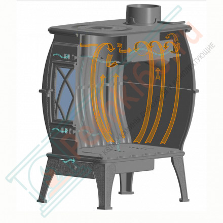 Чугунная печь Бахта, серый (ProMetall)