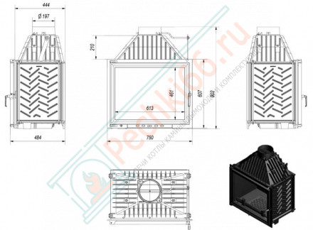 Чугунная топка Amelia (Kratki)