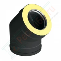 Отвод 45° V50R с изол (AISI-321/0,8-ОЦИНК-RAL/0,5) d-300/400 (Вулкан)