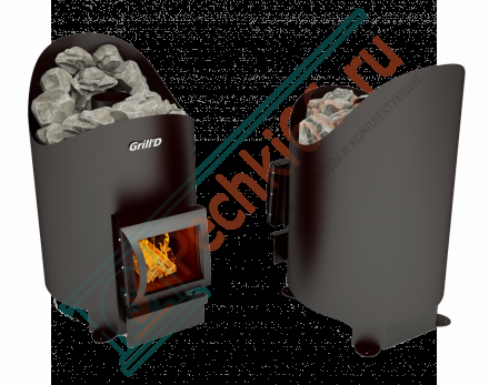 Банная печь Aurora 160 short black (Grill’D)