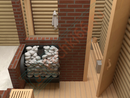 Дровяная печь на три помещения CАБАНТУЙ 3D 20