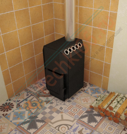 Отопительная печь ТОП-модель-140 с чугунной дверцей (Теплодар) до 140 м3