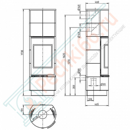 Печь-камин Delia Serpentino, талькохлорит (Thorma)