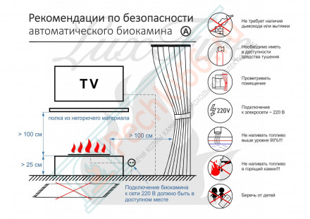 Биокамин автоматический 1200 RC INOX (Good Fire)