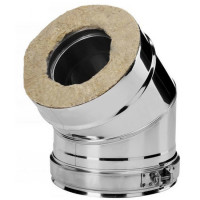 Отвод 15° V50R с изол (AISI-321/0,8-AISI-304/0,5) d-250/350 (Вулкан-Cerablanket)