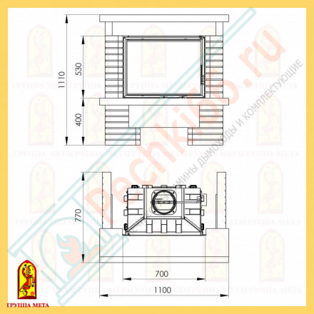 Облицовка Нота 700, бежевый, терракотовый (Мета)
