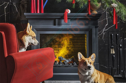 Каминокомплект электрический Coventry - Серый графит / Кирпич с очагом Cassette 400 NH (Dimplex)