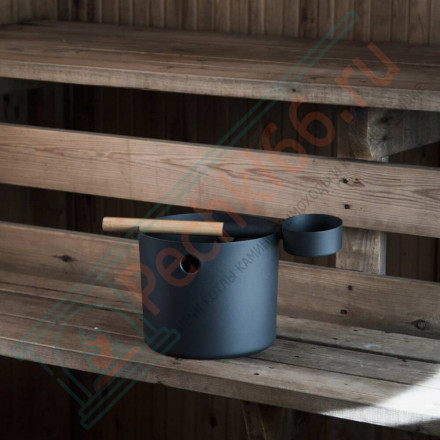 Бадья и черпак Sauna, черный (Kolo)