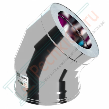 Сэндвич-отвод 45° (AISI-310S/0,8-AISI-304/0,5) d-120/220 (Craft HT)