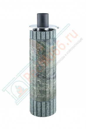 Дымоход - конвектор Жадеит перенесённый рисунок + бучардированный жадеит, d-115, L=1000 мм (Feringer)