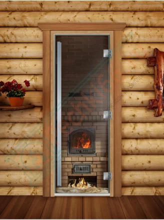 Стеклянная дверь для бани и сауны Престиж фотопечать А040 (DoorWood)