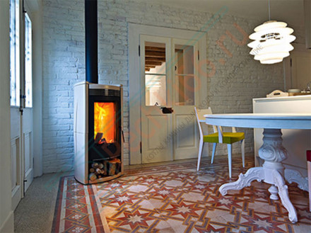 Печь-камин Quasar Ceramica Bordeaux, цвет бордовый (MCZ)