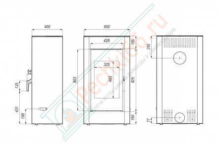 Печь-камин Solum, коричневая сталь (Defro-Home) 9кВт
