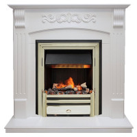Электрический каминокомплект Sorrento угловой - Белый дуб с очагом Cavendish