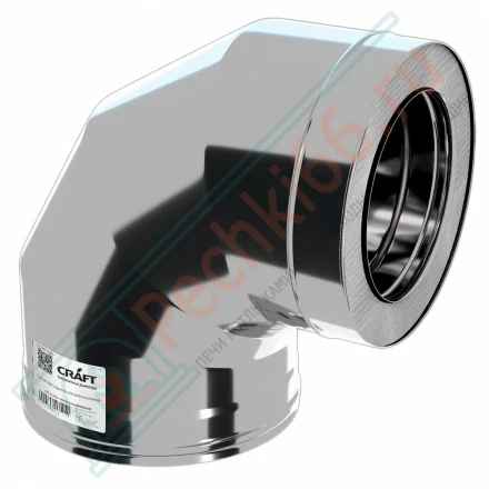 Сэндвич-отвод 90° (AISI-310S/0,8-AISI-304/0,5) d-120/220 (Craft HT)