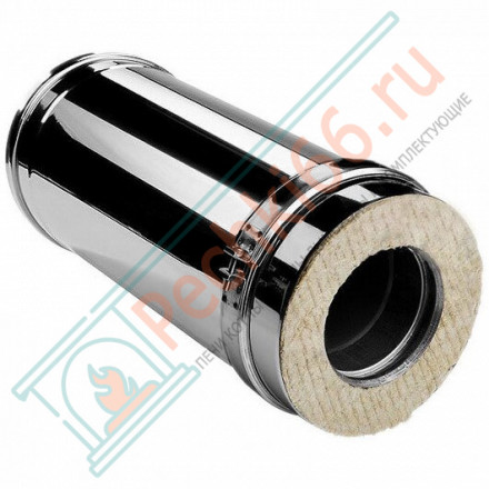 Сэндвич труба V50R с изол L=500 (AISI-321/0,8-ОЦИНК-RAL/0,5) d-115/215 (Вулкан-Cerablanket)