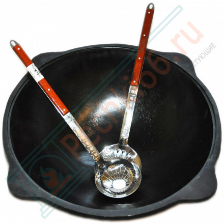 Узбекский казан с крышкой сковородой, плоское дно 10 л. (Наманган DAVR METALL)