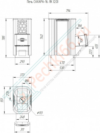 Печь для бани Сахара-16 ЛК (2.0) (Теплодар)