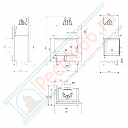 Стальная топка MBZ/L/BS/SG, гнутое стекло (Kratki)