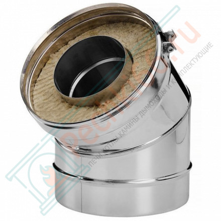 Отвод 30° V50R с изол (AISI-321/0,8-AISI-304/0,5) d-250/350 (Вулкан-Cerablanket)