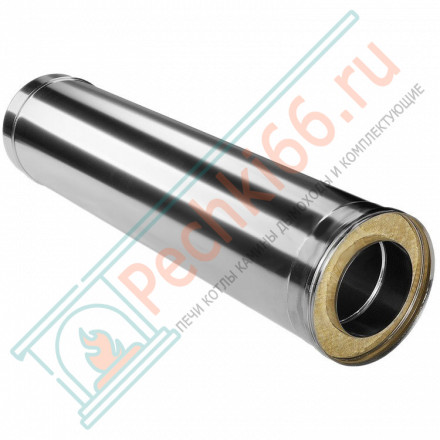 Сэндвич труба для дымохода L=1000 (НЕРЖ-321/0,5-НЕРЖ-439/0,5) d-150/230 (Дымок-Lux)