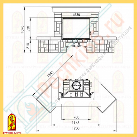 Облицовка Ария 700, серо-белый (Мета)