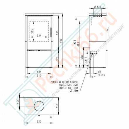 Печь-камин Laredo F керамика (Romotop)