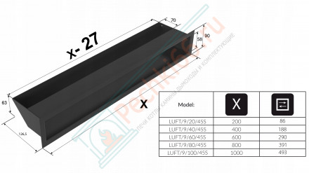 Решетка 9X40 белая LUFT/9/40/45S/B (Kratki)