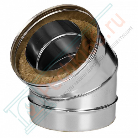 Отвод 45° с изол (НЕРЖ-321/0,8-НЕРЖ-439/0,5) d-250/330 (Дымок-Lux)