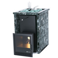 Печь для бани Анапа в трёхстороннем кожухе с открытым верхом из пироксенита (ИзиСтим)