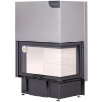 Каминная топка Дельта 800 R два стекла правая принтинг (Экокамин)