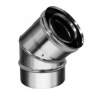 Отвод коаксиальный 45° (AISI-321/0,5-AISI-304/0,5) d-80/130 (Вулкан) Отвод коаксиальный 45° (AISI-321/0,5-AISI-304/0,5) d-80/130 (Вулкан)