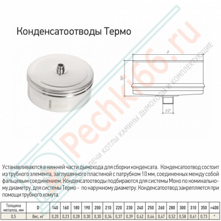 Конденсатоотвод Термо КТ-Р (316-0.5) d-200/260 (ТиС Промо)