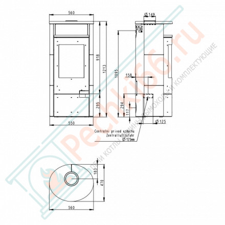 Печь-камин Lugo керамика (Romotop)
