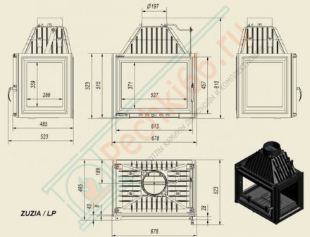 Чугунная топка Zuzia left/right (Kratki)