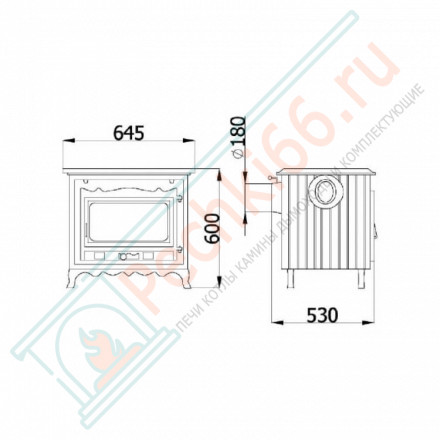 Чугунная печь P2 (Kaw-Met)