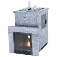 Печь для бани Анапа-М2 в талькохлорите с открытым верхом (ИзиСтим)