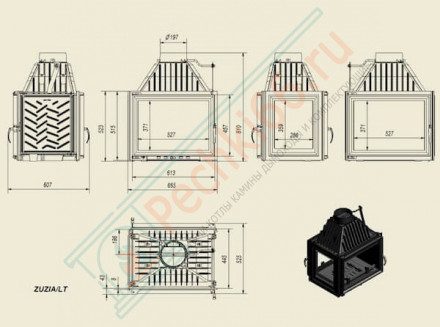 Чугунная топка Zuzia left/tunnel (Kratki)