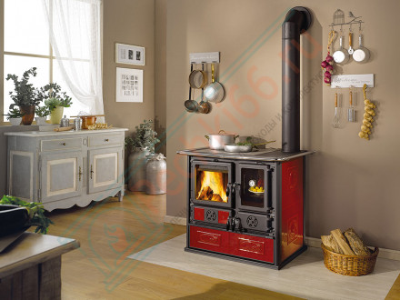 Печь с варочной поверхностью Rosa Reverse, цвет бордовый (La Nordica)