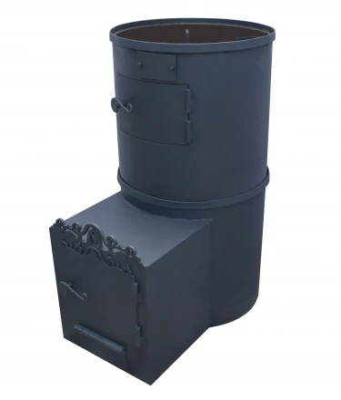 Печь для бани вертикальная-круглая 530 с выступом, бак 95 л, до 24 м3