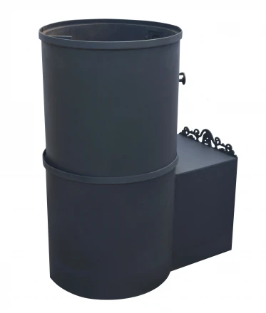 Печь для бани вертикальная-круглая 530 с выступом, бак 95 л, до 24 м3