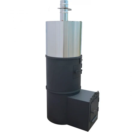 Печь для бани вертикальная-круглая 530 с выступом, бак 95 л, до 24 м3